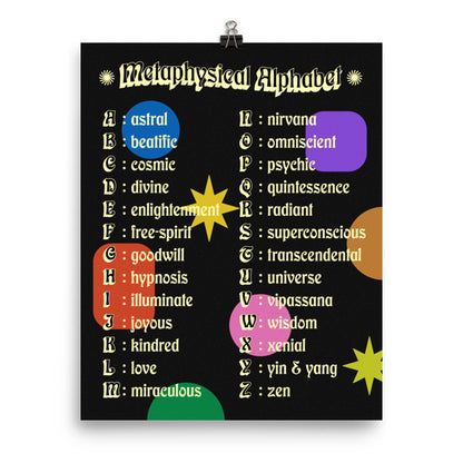 Metaphysical Alphabet Print